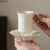 BRBamboo Patterned Ceramic Coffee Cups Saucers Home Dining Table Handmade Ceramic Coffee Cup Afternoon Tea Teacup Coffees Mug GiftEY