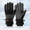 1 Pair Ski Gloves Water-Resistant Plush Lining Thickened Winter Warm Gloves Unisex Touchscreen Snowboarding Gloves