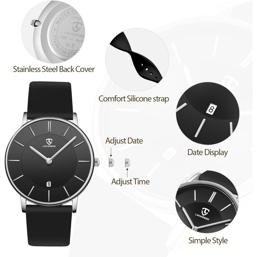 Ben NeviS Men S Watch minimaliSt faShion Simple Analog Date Leather Strap  43 Gj