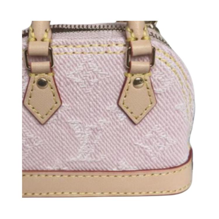 Louis Vuitton Micro Alma Denim Classic Monogram Print Canvas Leather Mini Wallet Women Wallet Pink M02763