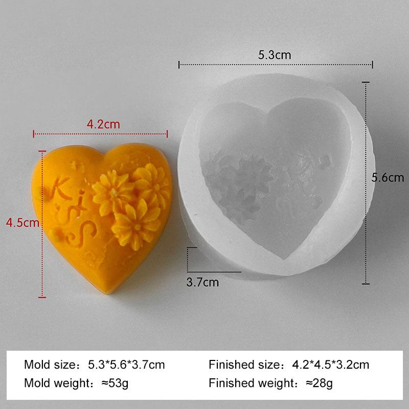 Heart-shaped Handmade Chocolate Cookie Baking Mould DIY Valentine's Day Gift Love Aroma Candle Gypsum Resin Decoration Mold