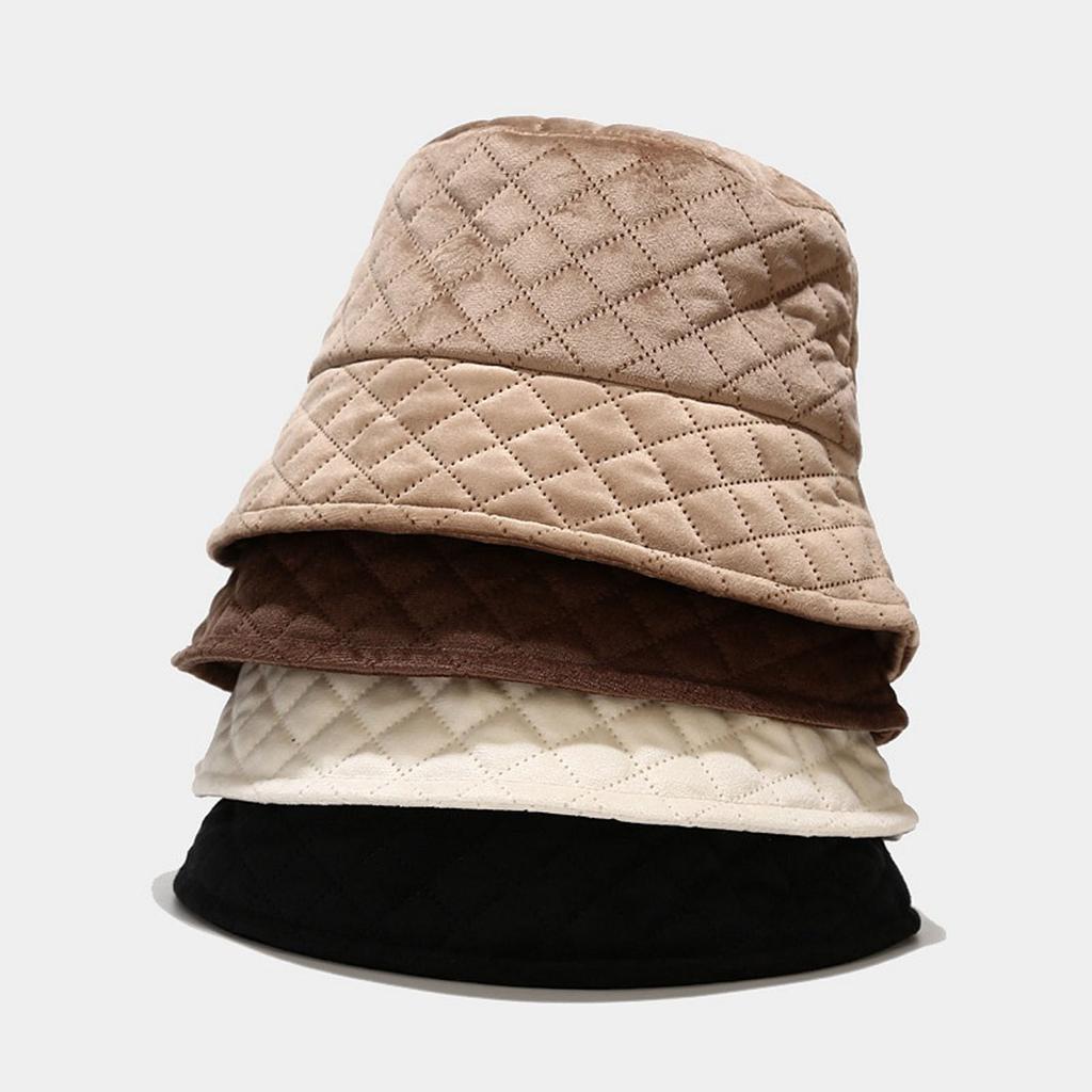 Autumn Winter Men Women Thermal Quilted Hat Fisherman Hat Basin Cap Bucket Hats