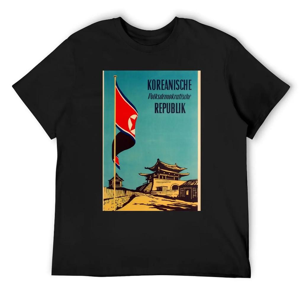 Koreanische Volksdemokratische Republik Vintage Travel Poster T-Shirt Vintage Graphic Tee Blouse Vintage Clothes Men Clothings