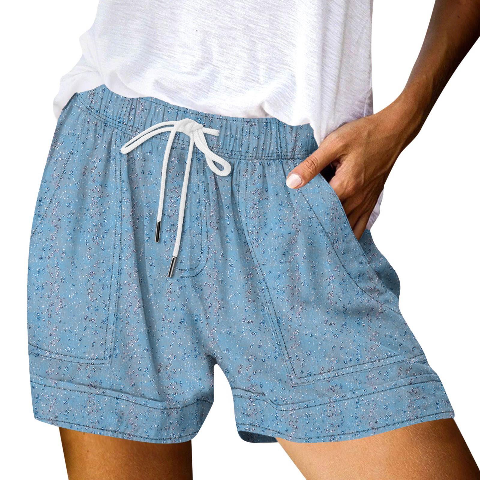 

Женские повседневные летние эластичные пляжные шорты с принтом повседневные шорты XXL