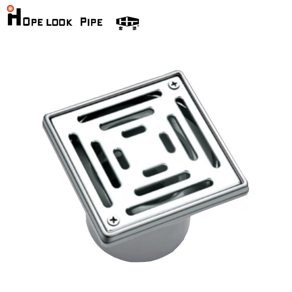 Modern Stainless Steel Panel PP Material Square Floor Drain Anti-Odor 100MM*100MM for Bathroom Balcony