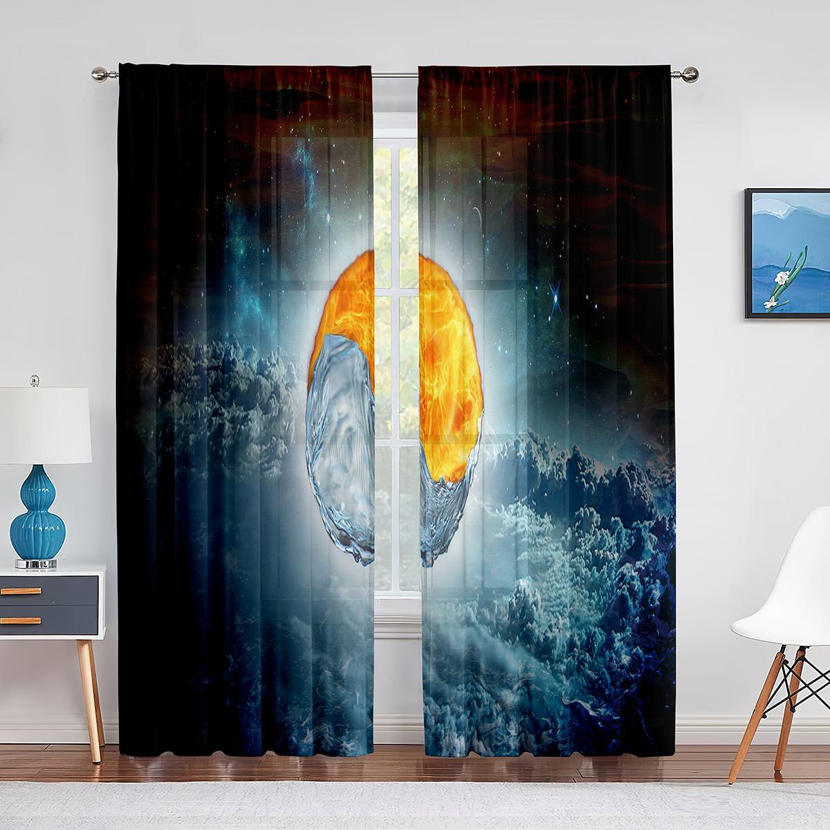 Инь-Янь психоделическое искусство тюль вуаль занавески для спальни декор окна гостиной — фото 8