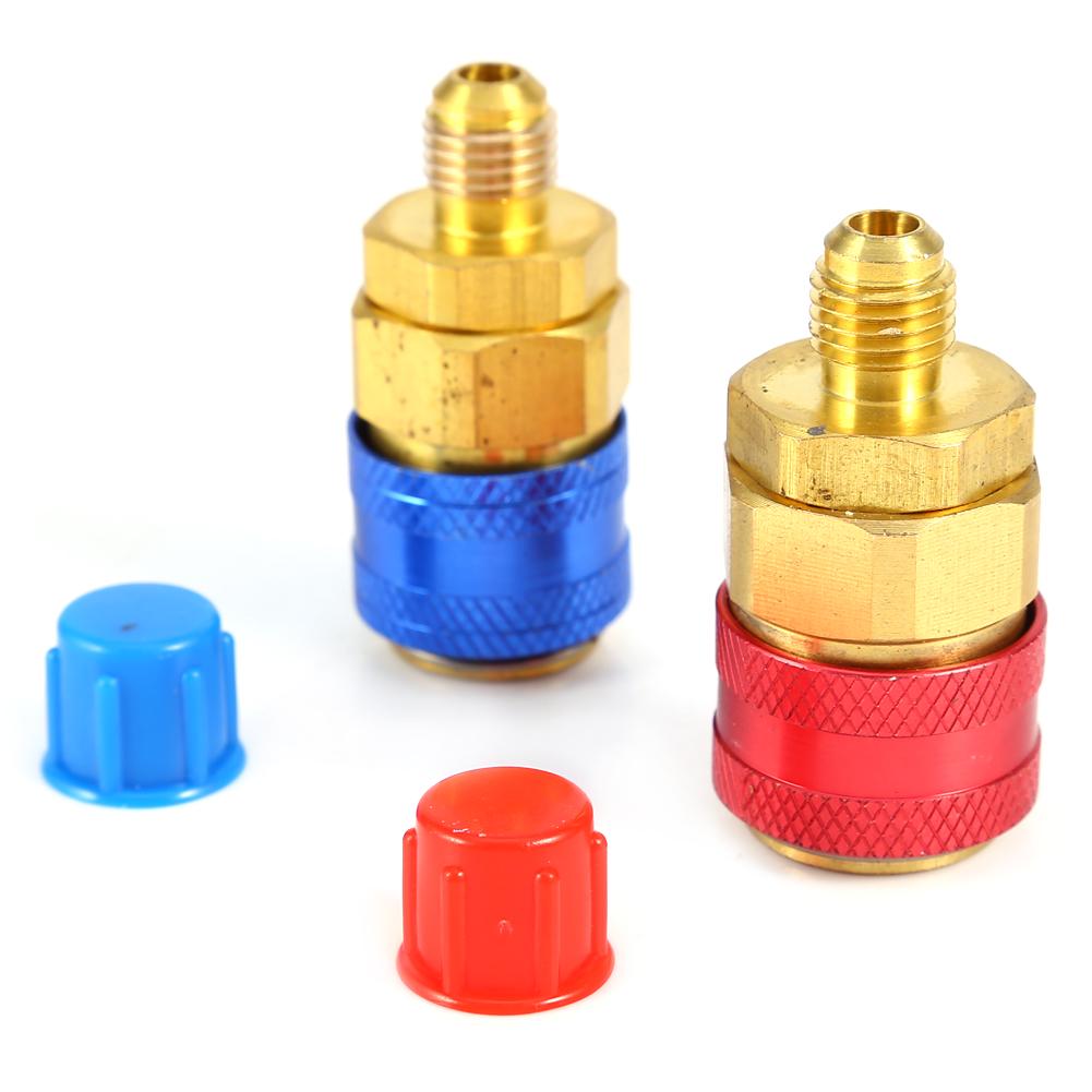 

R134a Auto Car Quick Coupler Connector Brass Adapters Low & High Side AC Manifold