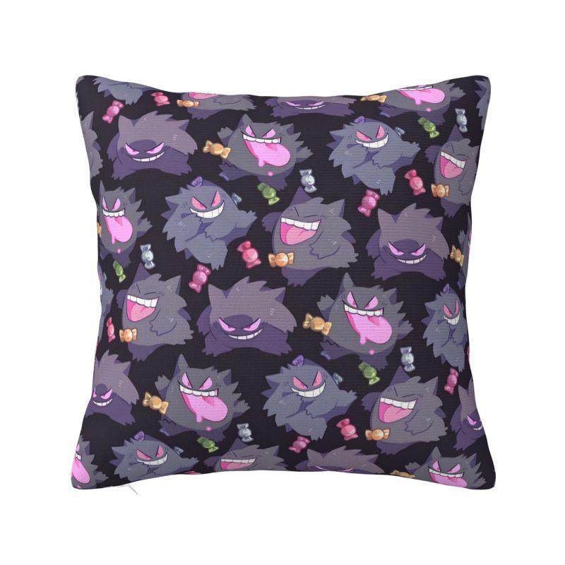 Custom Monster Ghost Gengar Pillow Case 45x45cm Anime Cartoon Chair Cushion Cover Square Pillowcase