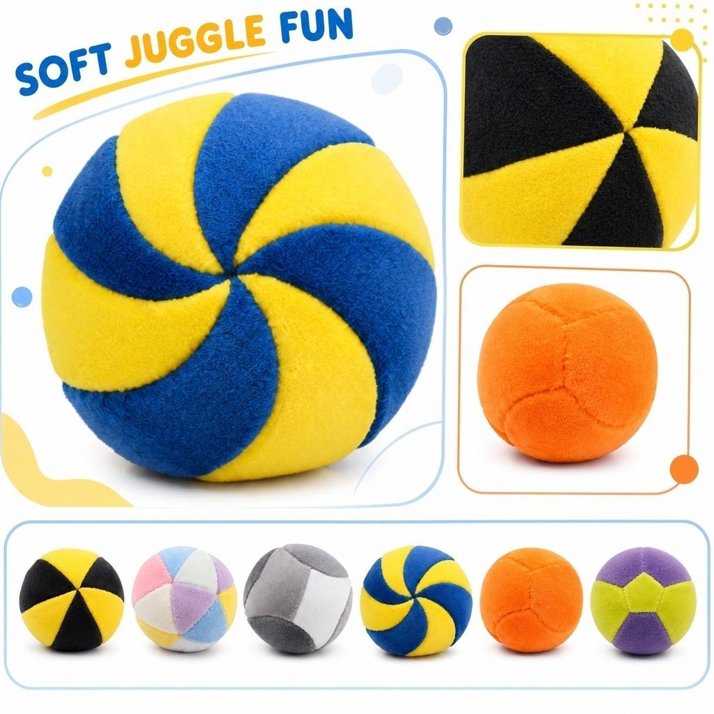 Weicher Plüsch Mehrpanel-Ball Langlebiges Leichtes Kuscheltier Geeignet für Indoor-Spiel und Sensorische Aktivitäten für Kinder und Haustiere