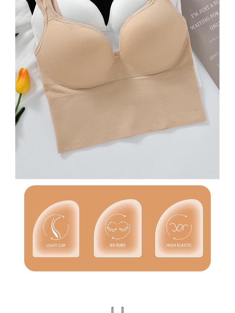 Women's Backless Sports Bra with Fixed Cup and Crossed Straps
