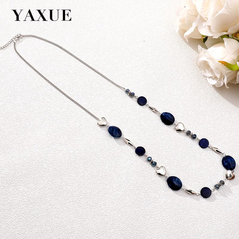 Trendy Geometric Heart-shaped Versatile Long Necklace - Women's Jewelry