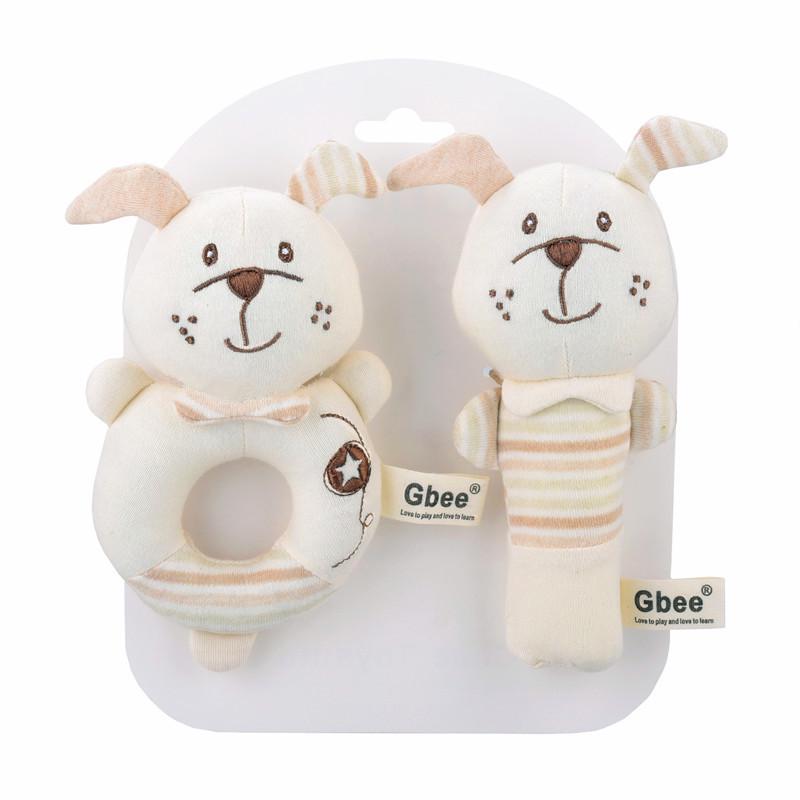 Gbee Organic Cotton Baby Rattle - Newborn Soothing Toy 0-1 Year