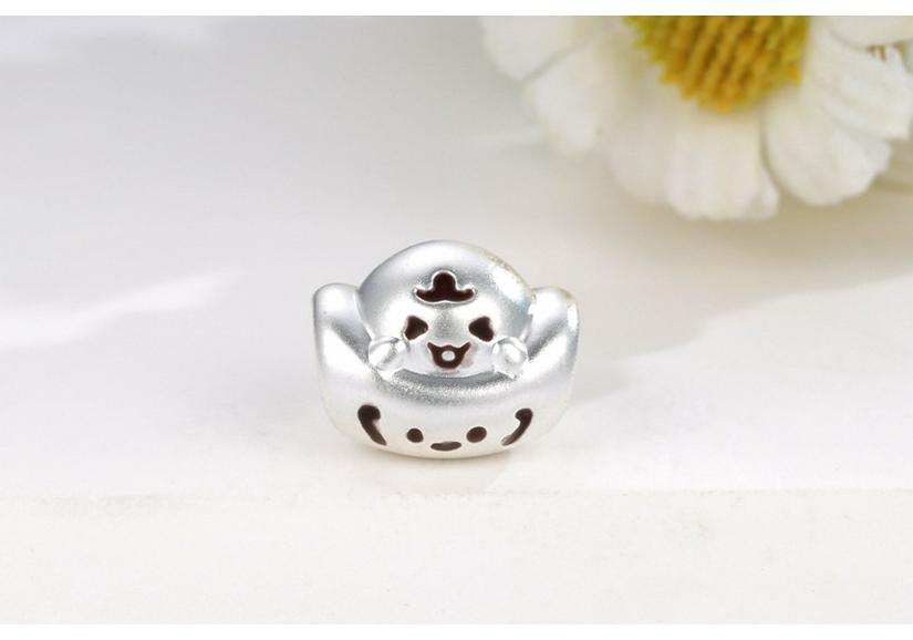 Sterling Silver & 999 Gold Lucky Egg Bead for DIY Jewelry Making серебряный