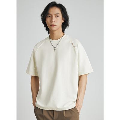 Ανδρικό Ραγλάν Ραφτό Κεντημένο T-shirt για Ανδρικό Καλοκαίρι Νέο Μοντέρνο Χαλαρό Μανίκι Ώμου Casual Ευέλικτο T-shirt