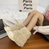 Fur High Heels Women Platform Ankle Boots Plush Snow Warm Shoes Winter 2025 Trend Cozy Walking Non Slip Shoes Fad Botas Mujer
