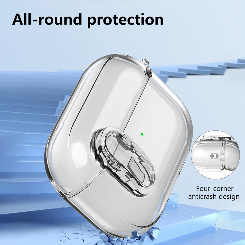 Crystalline Transparent For Airpods 4 Headphone Protective Shell For AirPods Pro 2 3 2 1 Earphone Transparent Casewith