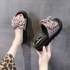 Rhinestone Slippers Women's Thick-soled Summer 2025 New Fashion Bow Soft-soled Cool Slippers Wear Beach Shoes Ins Tide