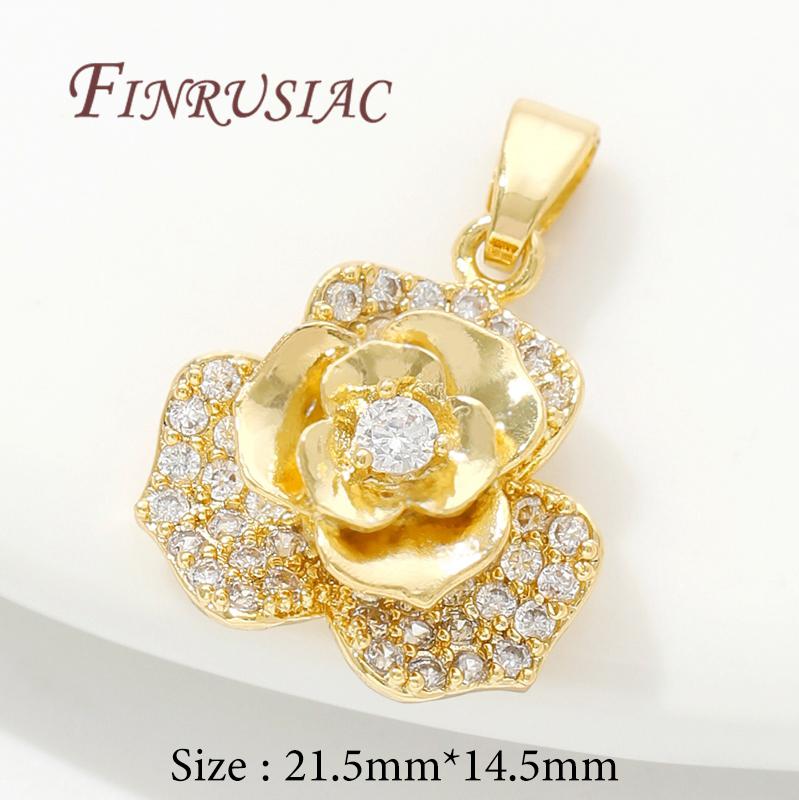 18K Real Gold Plated Crystal Charms For Jewelry Making,Trendy Jewellery Charms Accessories,Pendant For Needlework