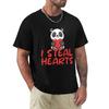 Unisex I Steal Hearts Panda Valentines Day For Girls Boys Youth Tshirt Urban Casual Loose Fit Tee