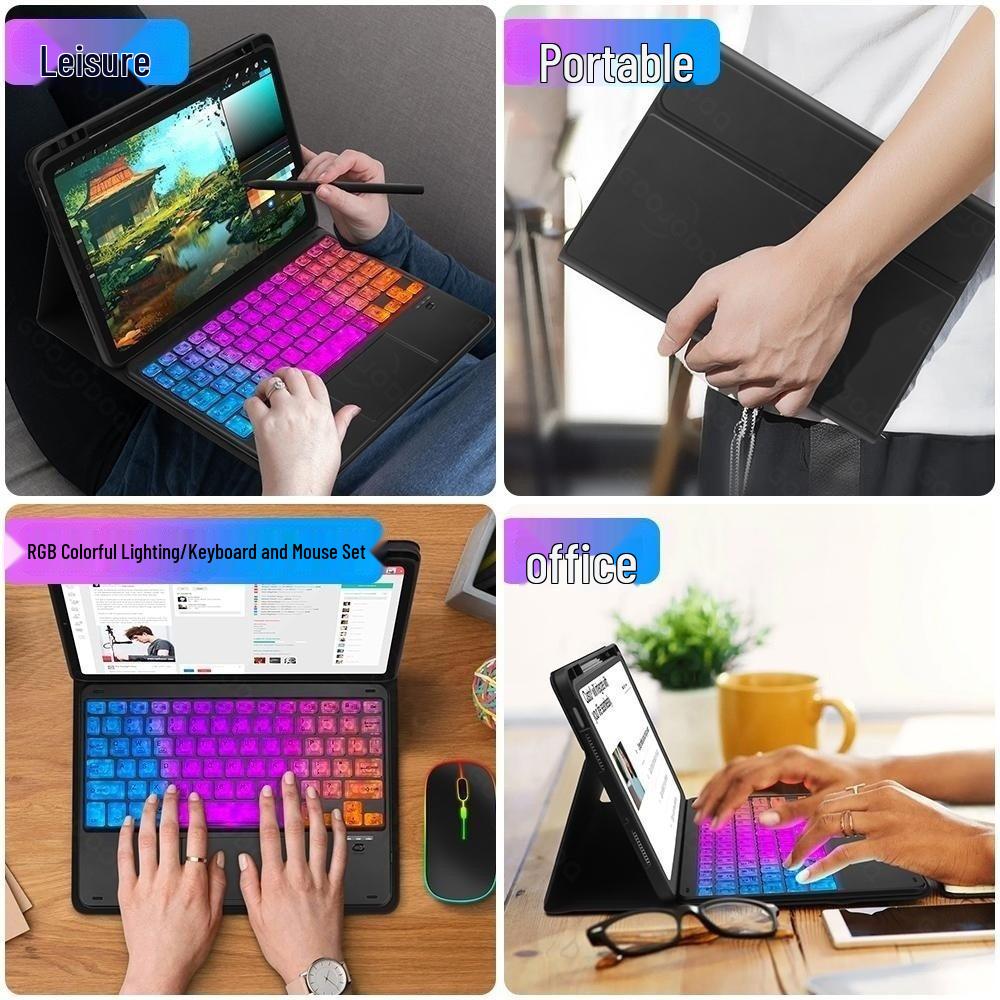 Luminous Bluetooth Touchpad Keyboard: Portable, Rechargeable & Compatible with iPad, Phone, Tablet