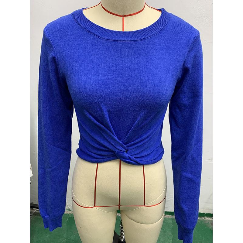 Autumn Sexy Hollow Out Twisted Knitted Sweater Women Slim Fit Long Sleeve Casual Women's Pullover Sweaters Round Neck Solid Elegant Knitwears 25063