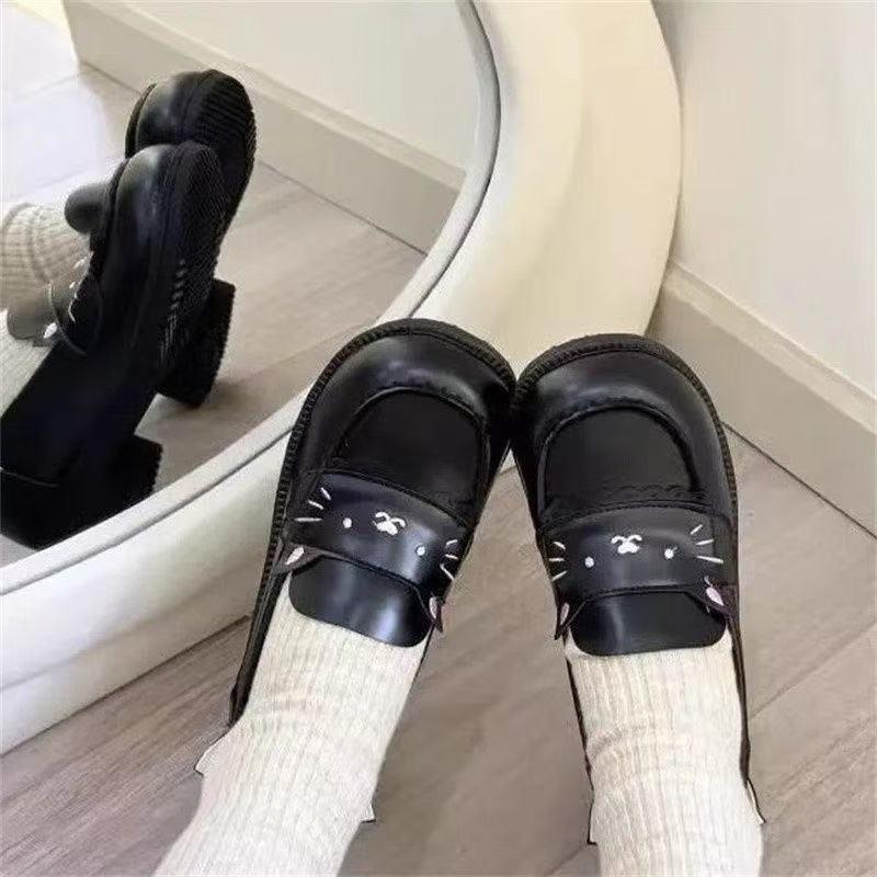 College Style Explosive Casual Mary Jane Shoes Campus Style with Jk Versatile Cute Uniform Student Single Shoes Small Leather Shoes Women