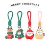 Green Leather Santa Claus Keychains Pendants Cute Cartoon Exquisite Leather Bags Pendants Christmas Little Gift for Women