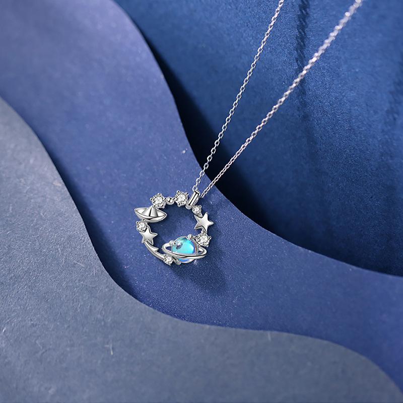 Planet Fantasy Necklace Women'S Lamp Luxury Niche Design Tide Korean Clavicle Chain Jewelry Premium Durable Quality