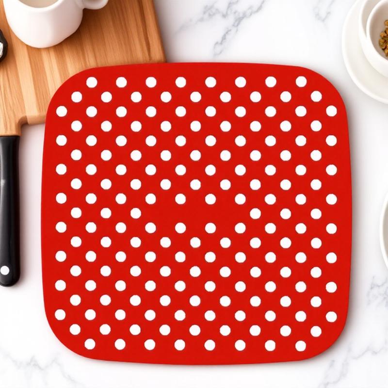 Reusable Non Stick Silicone Air Fryer Liners Perforated Waterproof Baking Mats for All Models 7 5 8 8 5 9 Inch