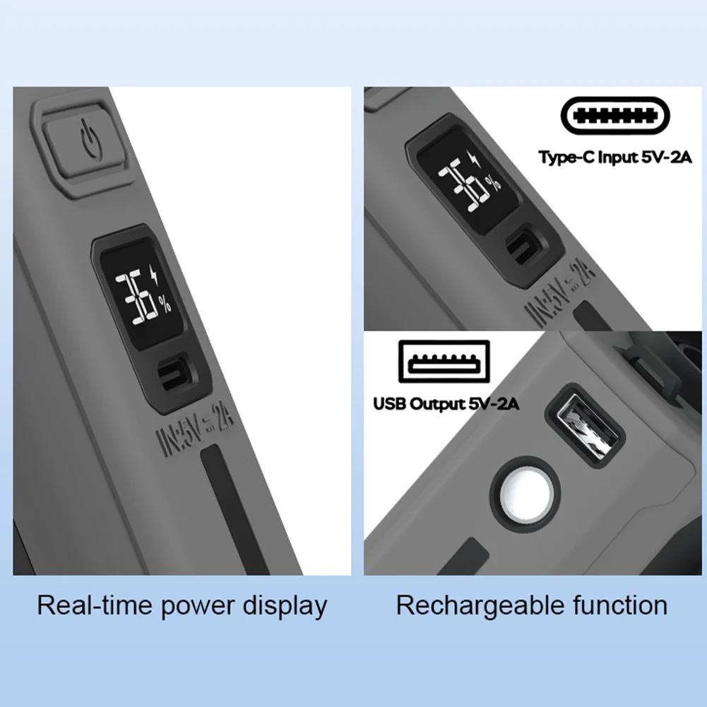 Waist Clip Fan Portable Mini Hanging Neck Fan USB Rechargeable Small Outdoor Travel Camping Waist Fan with Power Bank LED Light