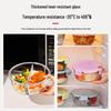 ZISIZ Round Glass Lunch Box with Two Compartments