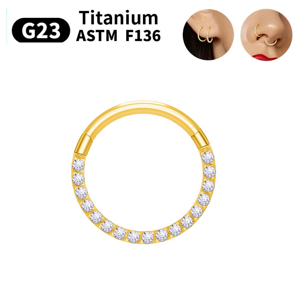 1/10pcs G23 Titanium Nasal Ring For Women Hoop Earring 16G/18G Piercing Jewelry Gift Lip Ring Hinge Clicker Open Diaphragm