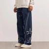 Men's Retro Streetwear Embroidered Casual Pants for Spring and Fall