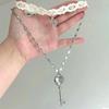 Korean Punk Cross White Lace Double Layer Clavicle Chain Necklace for Women Girls Fashion Punk Sweet Cool Choker Accessories