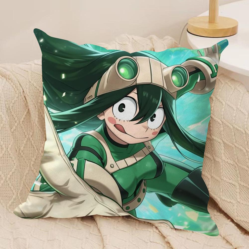 Froppy TTsuyu AAsui Cushion Cover Silky Short Plush DoubleSided Printed Pillow Case for Sofa All Seasons Home Decor Gift