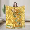 Gustav Klimt Blanket Tree Of Life Freyas Art Flannel Throw Blanket Summer Air Conditioning Printed Ultra-Soft Warm Bedspreads