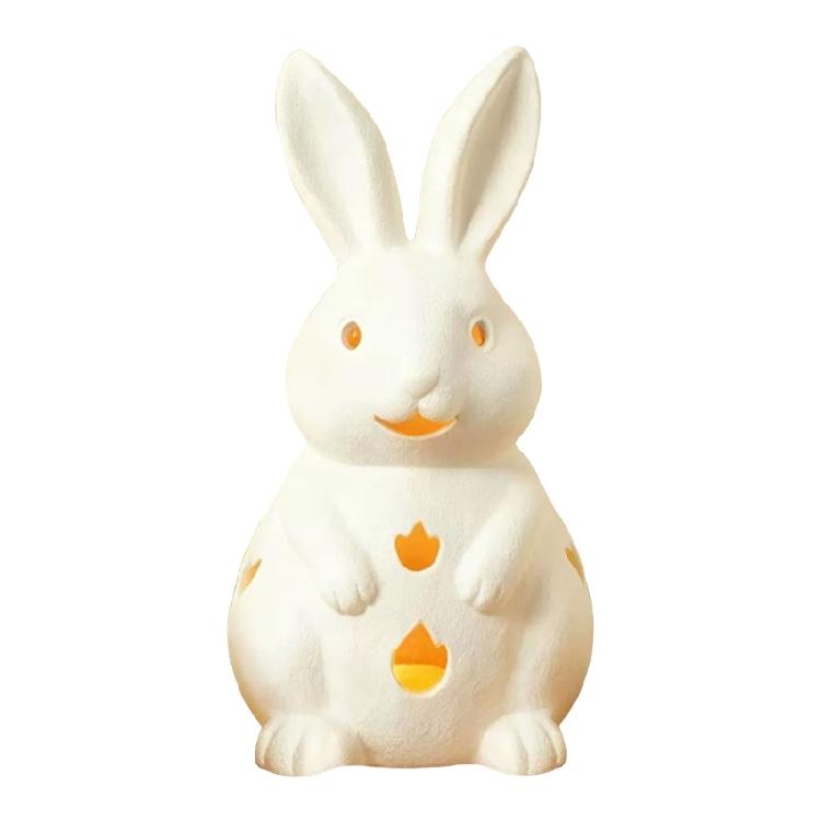 Easter Rabbit Candle Holder Cute Spring Resin Bunnies Tealight Candle Stand with Hollow Out Design Decorative Accessories