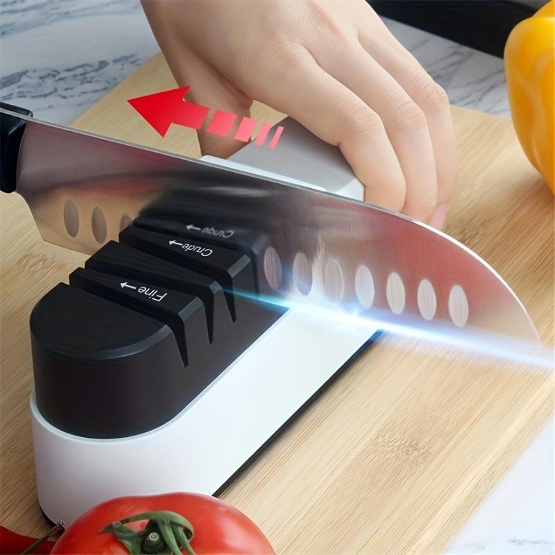 1pc, Electric Knife Sharpener, Electric Professional Knife Sharpener, Select Manual Knife Sharpener, Non-Slip Base, Stainless Steel Knife Sharpener