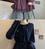 Plus Size Ruffled Waist Long Sleeve Shirt - Women's Spring/Autumn Korean Style, Slimming and Elegant Top