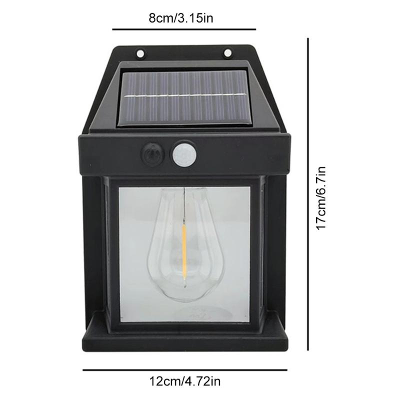Solar Tungsten Wall Lamp, Courtyard Aisle Induction Night Lamp, Outdoor Waterproof LED Bulb Lamp, Garden Landscape Lighting, Holiday Lighting