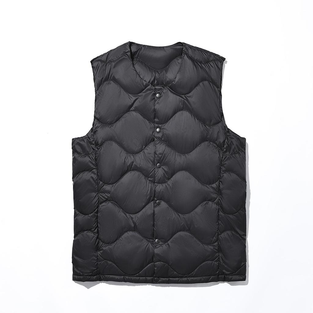 Down men's vest collarless light down jacket liner vest fattened plus size inside and outside wear middle-aged and elderly father clothing