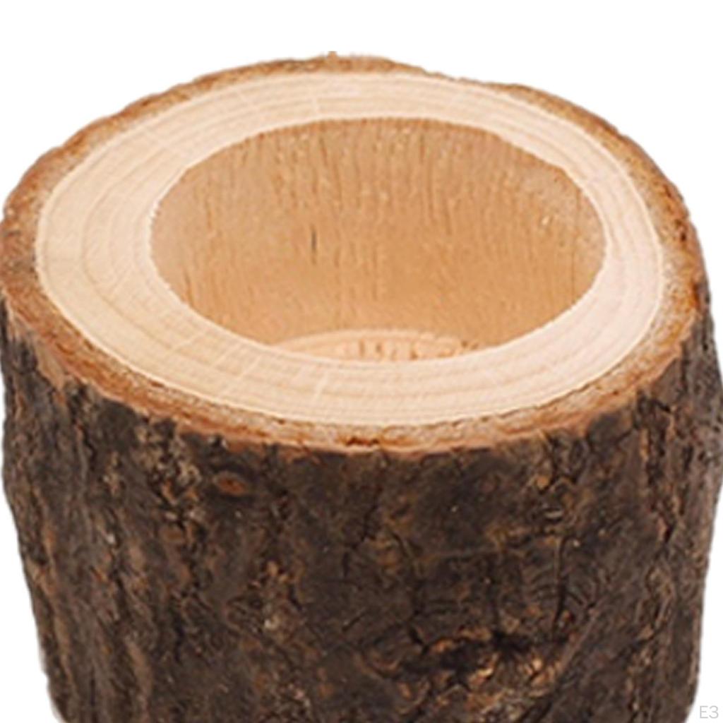 10 Pack Wooden Tea Light Candle Holders for Birthday Prayer Housewarming Party Taper Candles