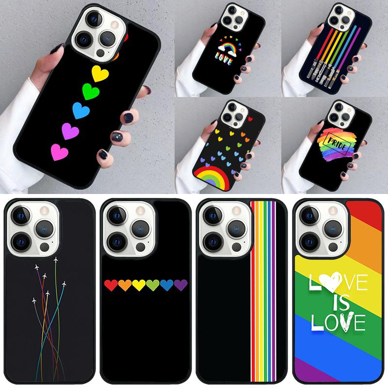 Heart Rainbow Gay Pride LGBT Phone Case For iPhone 17 Air 16 16e 15 13 14 Pro Max 11 12 Plus 2022 MAX Shell Cover