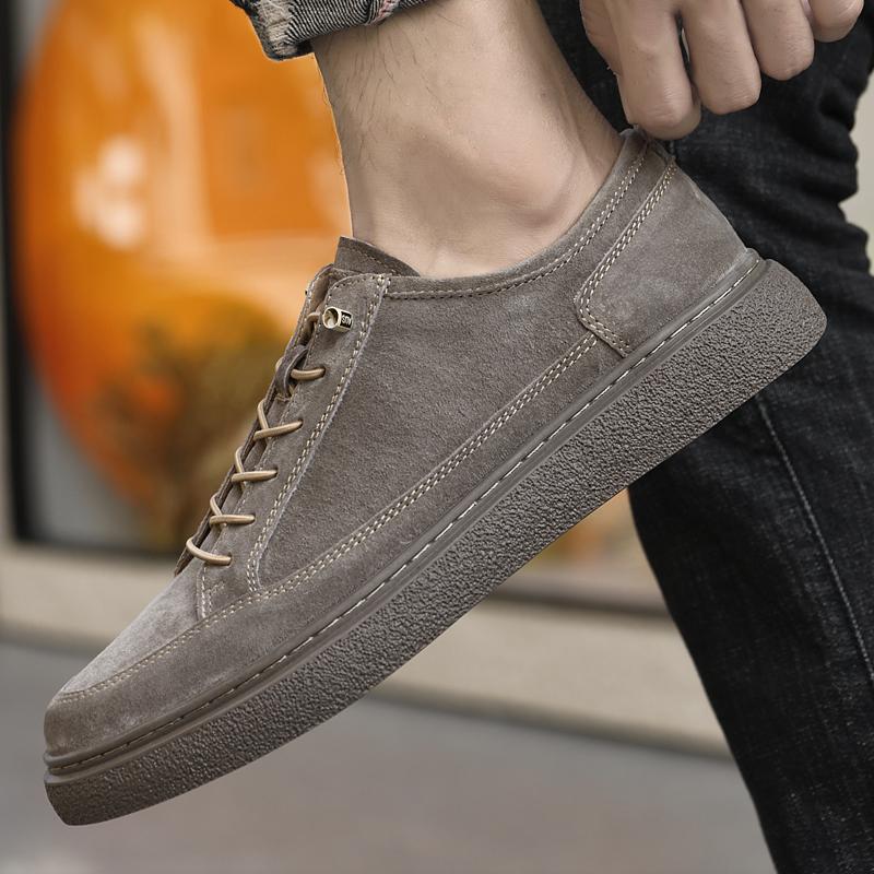 British Men Genuine Leather Casual Shoes Breathable Walking Flats New Fashion Lace-up Designer Sneakers Antiskid Outdoor Shoes
