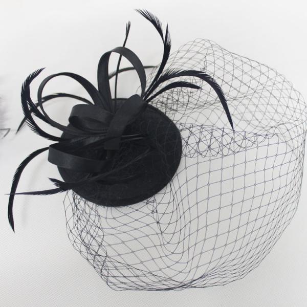 Women Girls Ladies Feather Fascinator Mesh Hairdressing Bridal Hair Clip Wedding Party Accessory