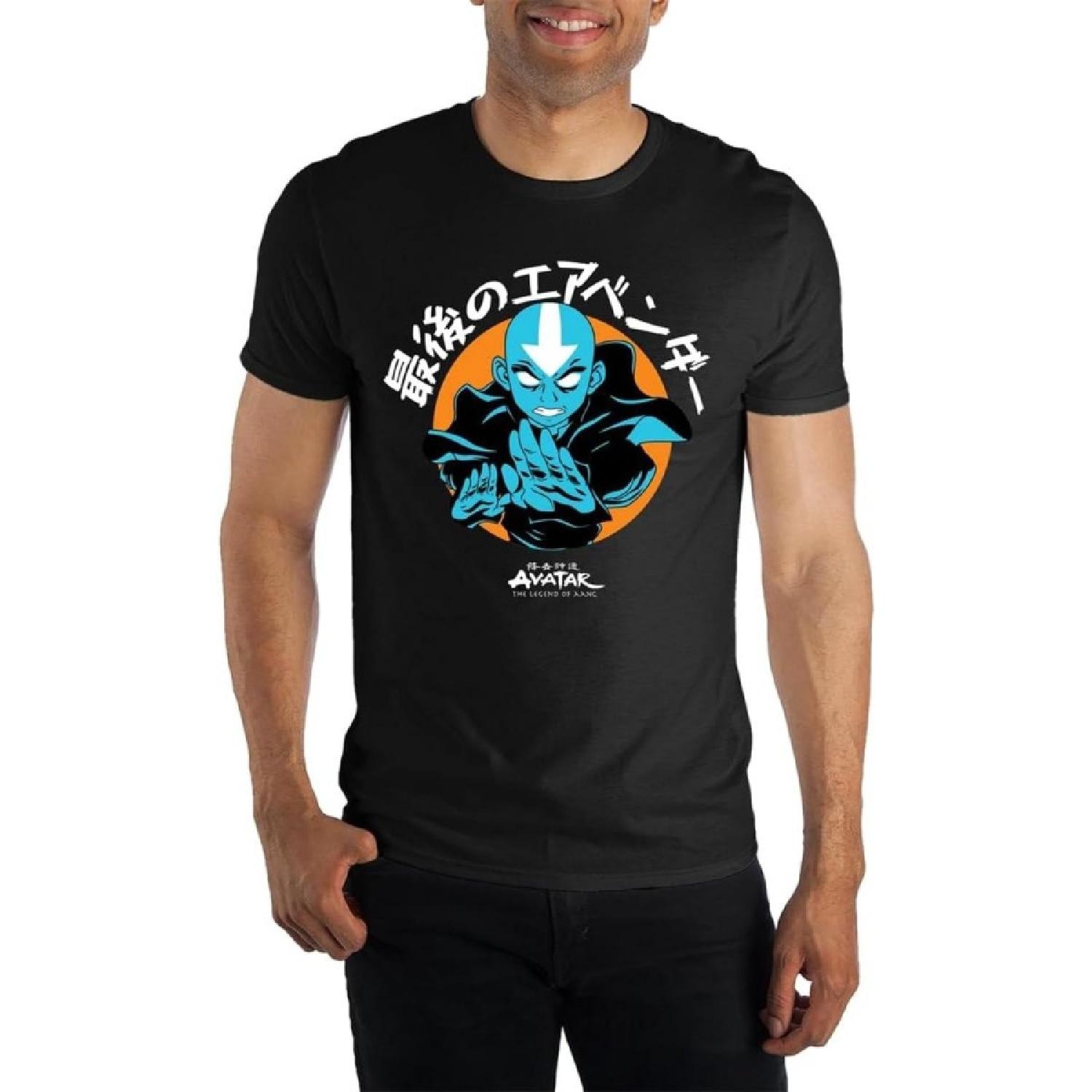 Мужская синяя футболка с графикой Аанга из мультсериала «Аватар: Легенда об Аанге» от Nickelodeon S