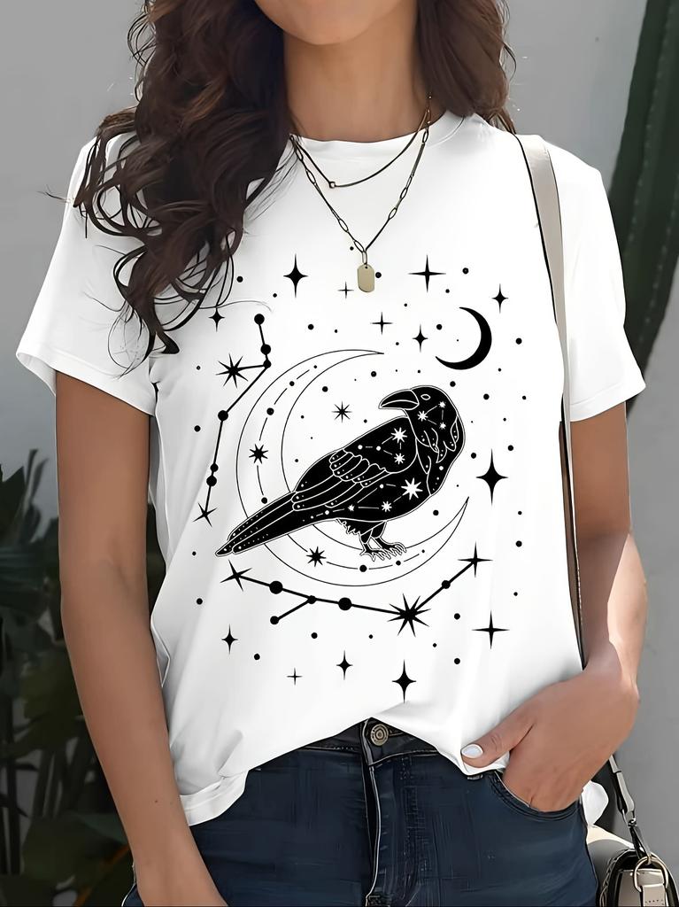 T-shirts Imprimé 3D Abeille Papillon d'Été Femmes Décontracté Col Rond Manches Courtes Streetwear Harajuku Y2k T-shirts Haut Vêtements Féminins