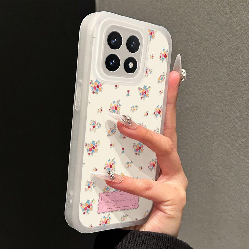 Soft Silicone Phone Case Redmi K70 Pro K60E K50 Series Transparent With Colorful Floral Full Coverage Anti-Drop Xiaomi Redmi K70