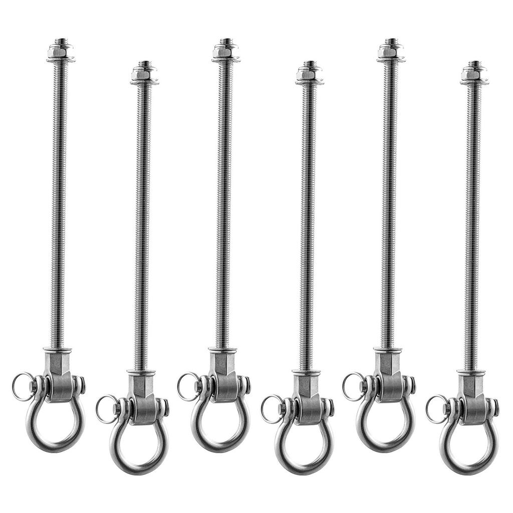 Swing Hangers, 6 Pack Heavy Duty Swing Brackets, 386 kg Each Load Capacity, Smooth Bearing, Stainless Steel Hangers, Ideal for Hammocks Playground