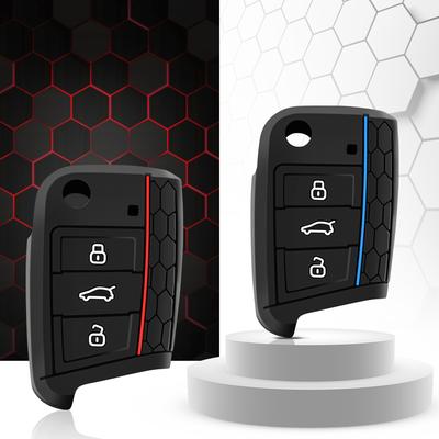 Etui na kluczyk samochodowy Silikonowa osłona dla VW Golf 7 MK7 3 przyciski Składany pilot do kluczyka dla Seat dla Skoda Akcesoria samochodowe